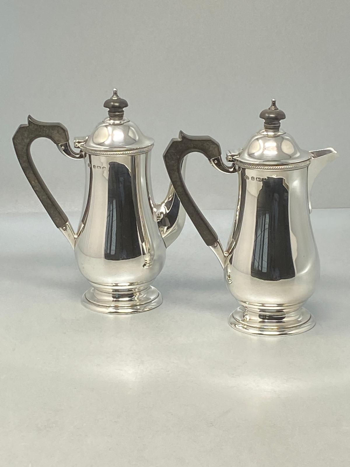 Pair of Sterling Silver Cafe au Lait Pots by Elkington