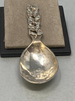 Load image into Gallery viewer, Antique Sterling Silver Cast Caddy Spoon
