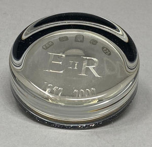 Silver and Glass Paperweight - Queen Elizabeth Golden Jubilee