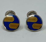 Load image into Gallery viewer, Silver and Enamel Cufflinks
