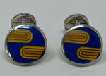 Load image into Gallery viewer, Silver and Enamel Cufflinks
