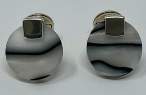 Silver and Grey Pearlescent Cufflinks