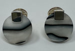 Load image into Gallery viewer, Silver and Grey Pearlescent Cufflinks
