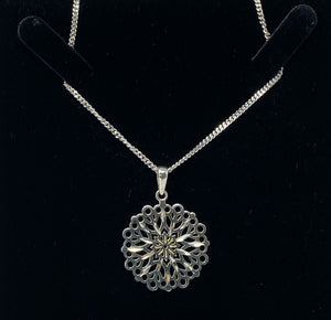 Silver Sunburst Necklace