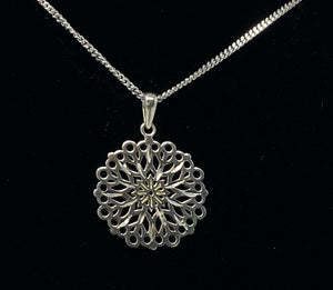 Silver Sunburst Necklace