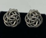 Load image into Gallery viewer, Silver Knot Cluster Clip On Earrings
