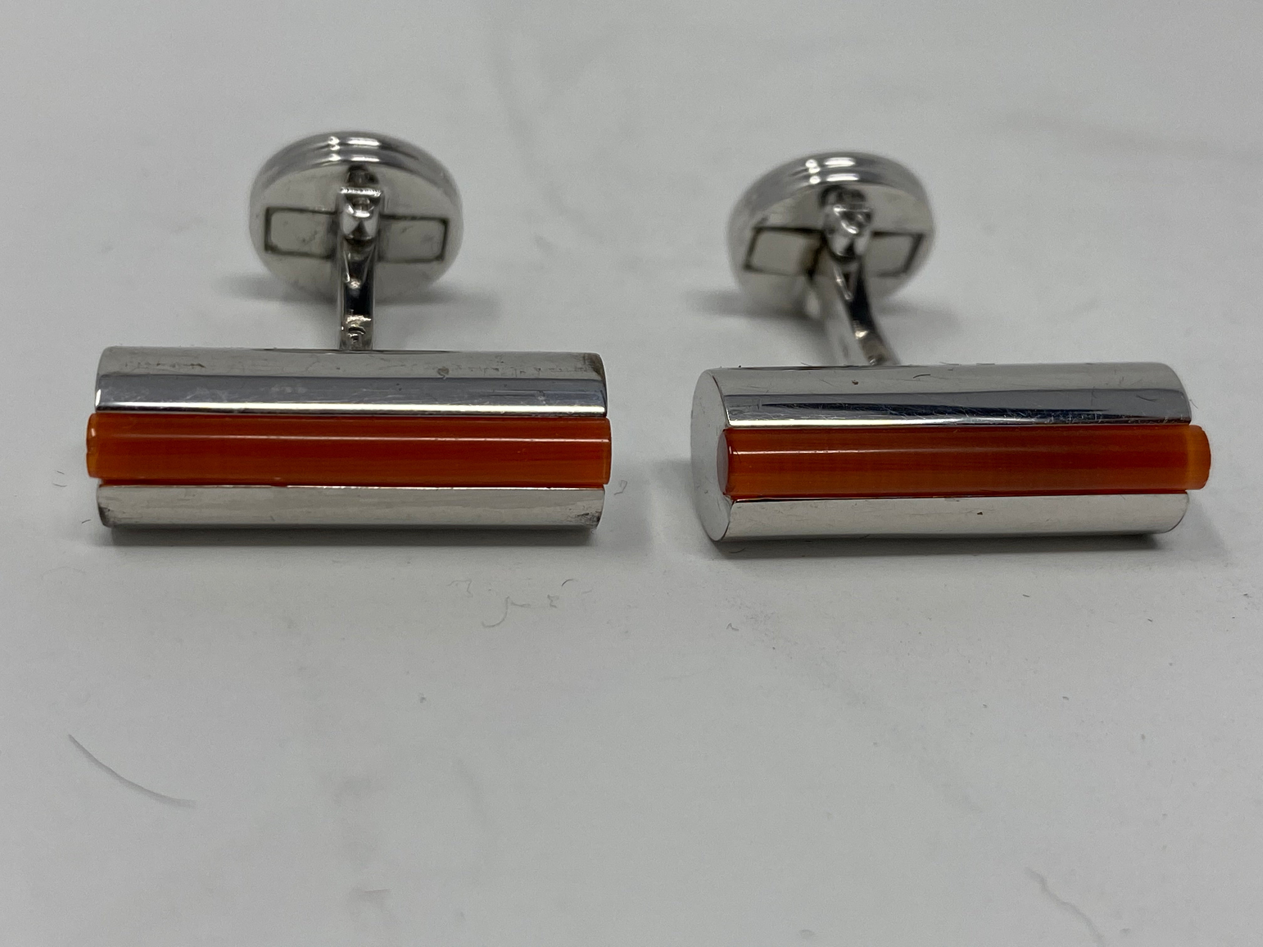 Silver and Resin Cufflinks