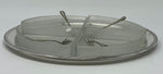 Load image into Gallery viewer, Silver Plated Four Section Dish with Forks
