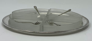 Silver Plated Four Section Dish with Forks