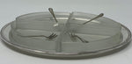 Load image into Gallery viewer, Silver Plated Four Section Dish with Forks
