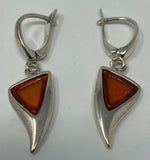 Load image into Gallery viewer, Silver and Amber Earrings
