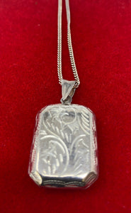 Silver Locket on Curb Chain