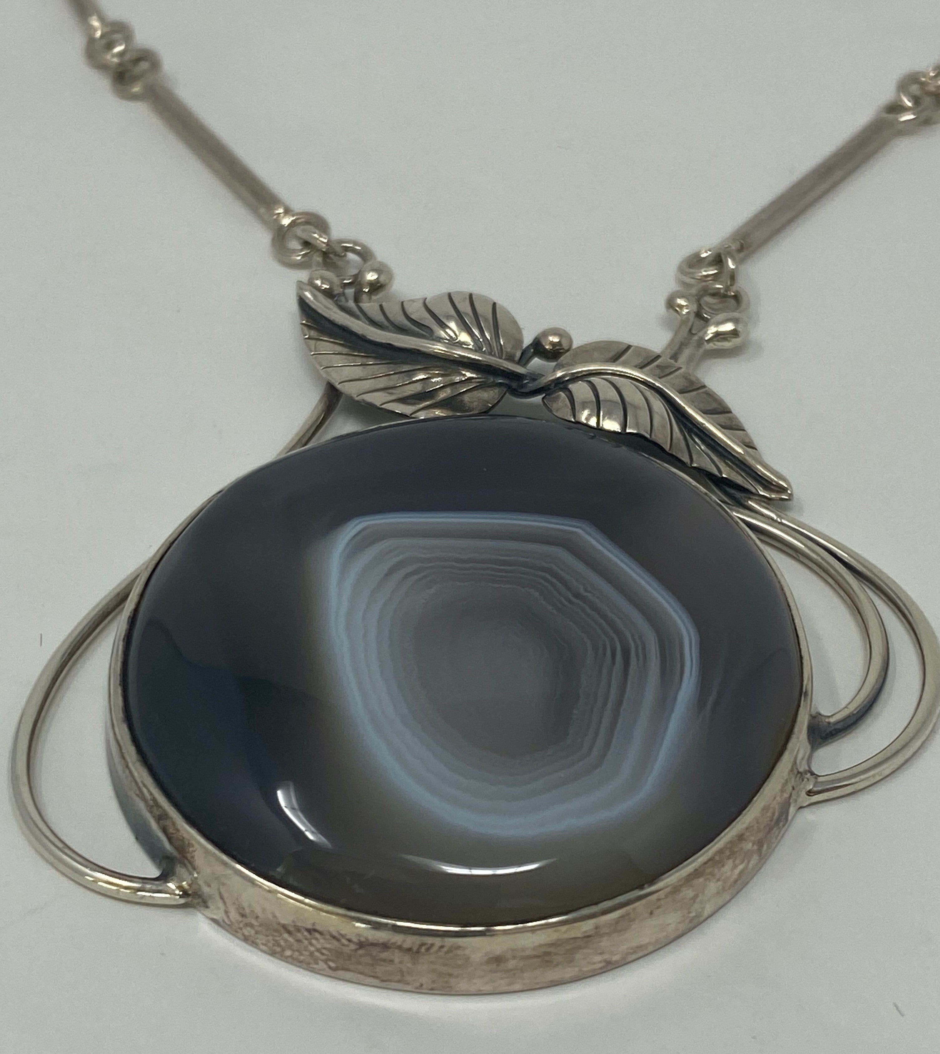 Silver and Agate Necklace