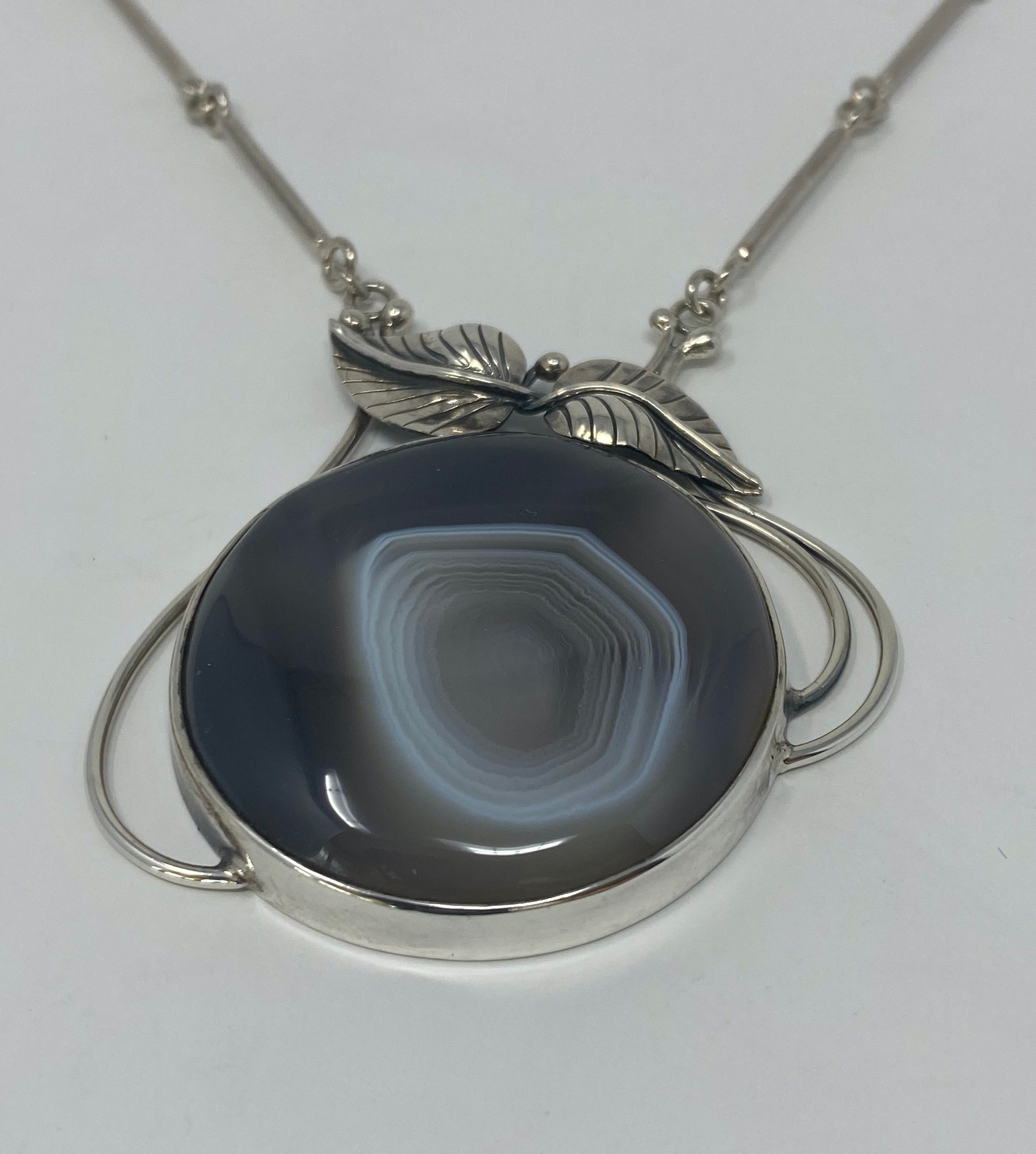 Silver and Agate Necklace