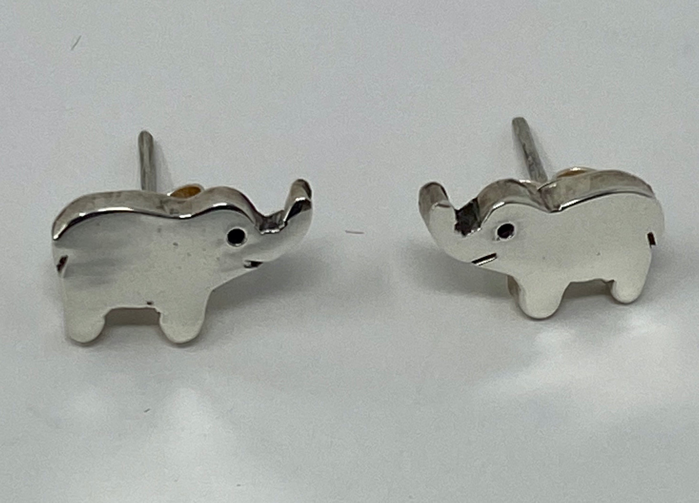 Pair of Silver Children's Elephant Stud Earrings