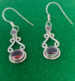 Load image into Gallery viewer, Silver and Garnet Earrings
