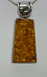 Load image into Gallery viewer, Silver and Amber Necklace - Art Deco Style
