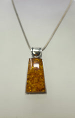 Load image into Gallery viewer, Silver and Amber Necklace - Art Deco Style
