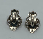 Load image into Gallery viewer, Silver Knot Cluster Clip On Earrings
