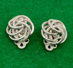 Load image into Gallery viewer, Silver Knot Cluster Clip On Earrings
