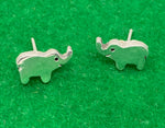 Load image into Gallery viewer, Pair of Silver Children&#39;s Elephant Stud Earrings
