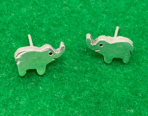 Pair of Silver Children's Elephant Stud Earrings
