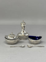 Load image into Gallery viewer, Solid Silver Three Piece Condiment Set with Spoons
