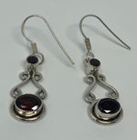 Load image into Gallery viewer, Silver and Garnet Earrings
