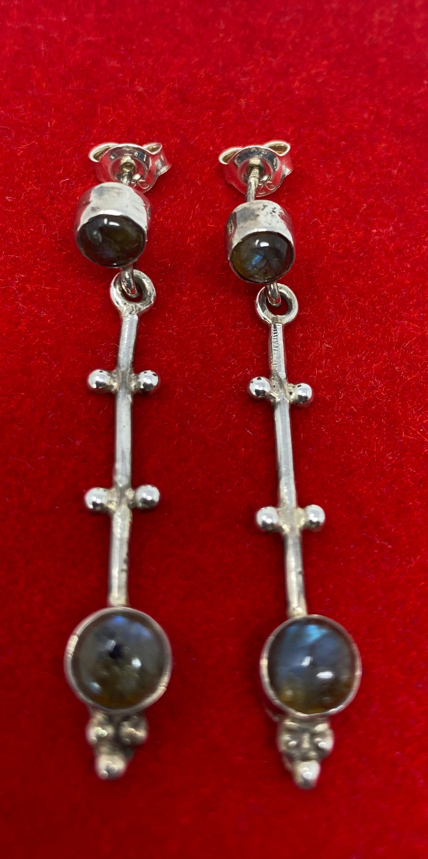 Silver and Labradorite Earrings