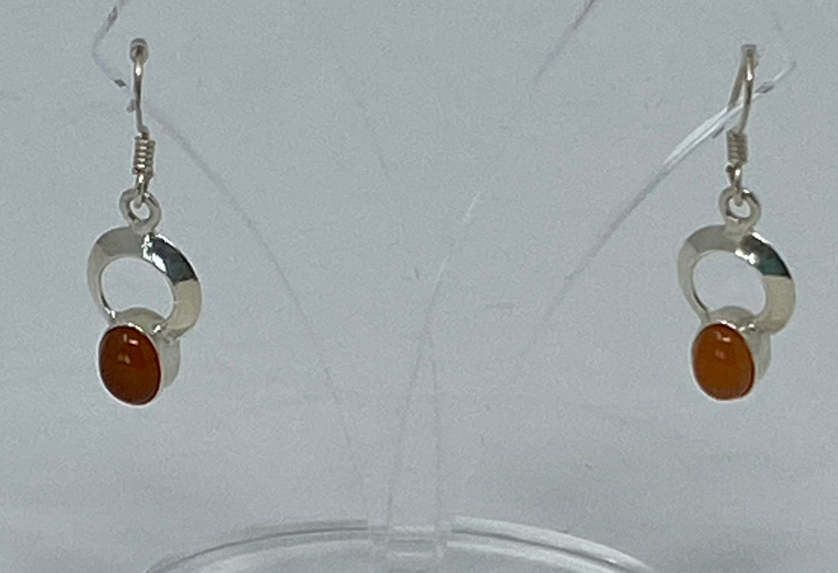 Cornelian and Silver Earrings