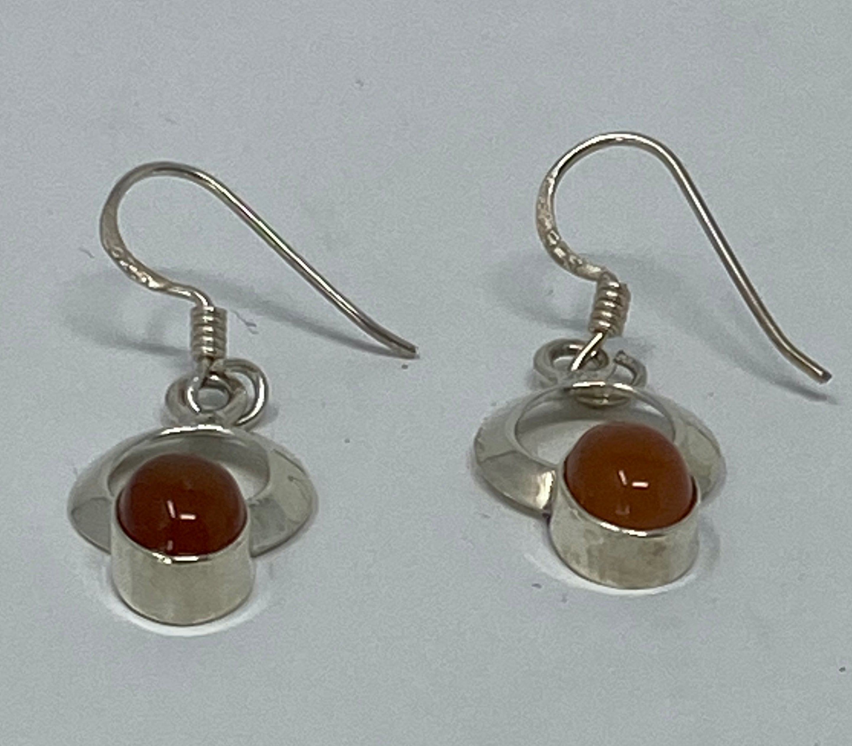 Cornelian and Silver Earrings