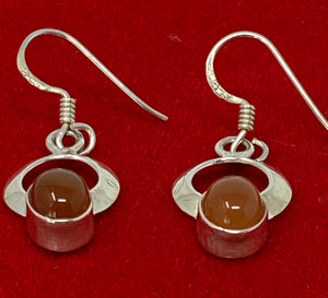 Cornelian and Silver Earrings