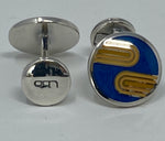 Load image into Gallery viewer, Silver and Enamel Cufflinks
