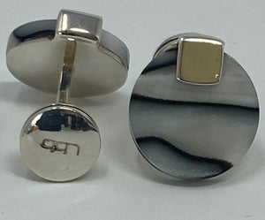 Silver and Grey Pearlescent Cufflinks