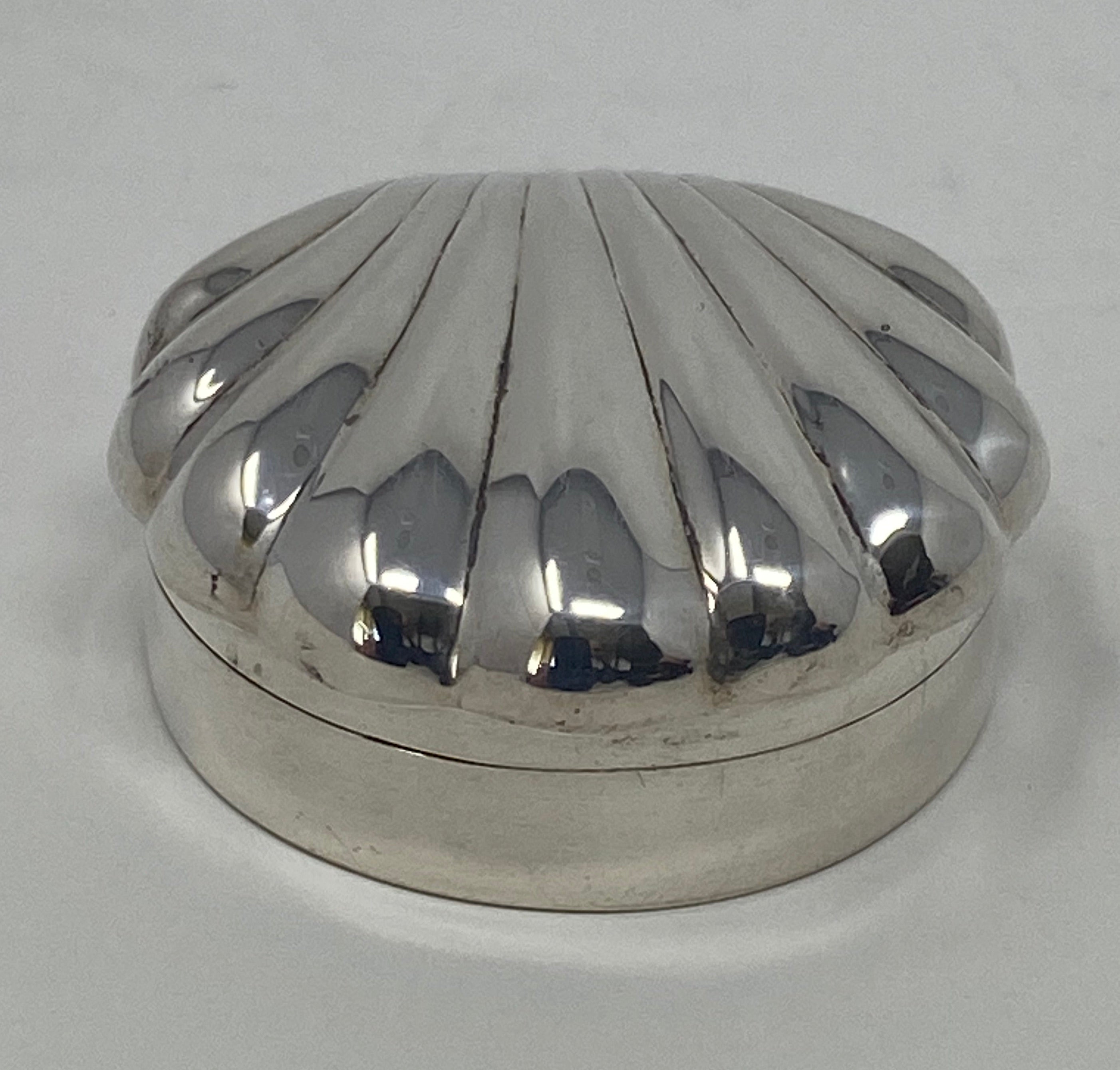 Silver Shell Shaped Pill Box