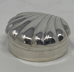 Silver Shell Shaped Pill Box