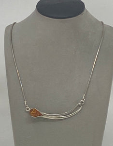 Silver and Amber Necklace