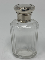 Load image into Gallery viewer, Antique Silver Dresser Bottle with Corked Lid
